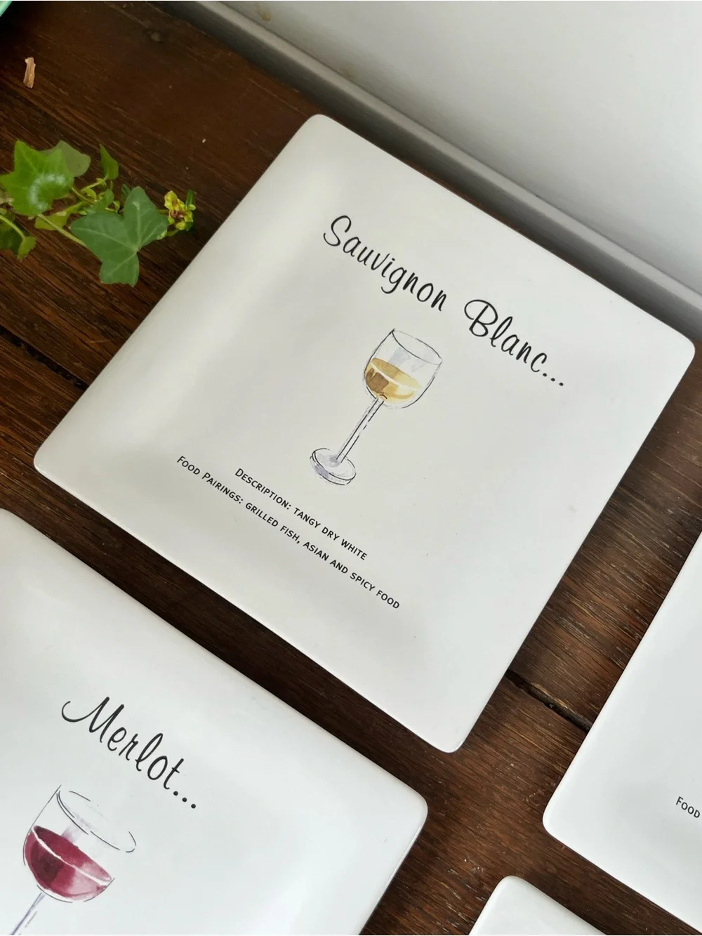 Pottery Barn Wine Guide Appetizer Plates (4)